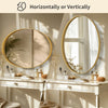 Modern Wall Mirror with Gloden Frame Oval Wall Mounted Makeup Dressing Mirror