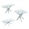 Chrome Rectangular Glass Dining Table Console Coffee Side End Desk Home Office