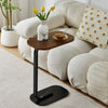 Retro C Shaped Sofa Side Table for Living Room Coffee Table End Table Brown