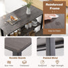 3-Tier Bar Table Breakfast Dining Table Kitchen Island Table with Open Shelves