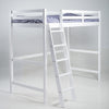 Heavy-Duty High Loft Bed with Stair Kids Teens White 3ft Single Cabin Bed Frames