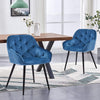 Noble Set of 2 Dining Chairs Velvet Armchairs Upholstered Soft Seat Back Metal