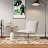 Modern Accent Chair Linen Fabric Upholstered Lounge Armchair Metal Cross Legs UK