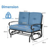 2 Seats Outdoor Swing Glider Chair Patio Loveseat Glider Rocking Bench w/Cushion