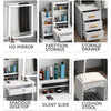 White Dressing Table With Drawers Mirror Stool Set Makeup Desk Vanity Gkvseedlxl