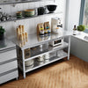 5ft Stainless Steel Commercial Kitchen Food Prep Table 3 Tier Catering Workbench