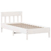 BaraSh Bed Frame with Headboard White 75x190 Small Solid Wood D8Z9