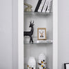 Modern Display Tall Cabinet Bookcase Shelving Units with LED Light 3 Glass Shelf