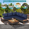 4Pcs Outdoor Sectional Wicker Furniture Set Garden Patio Sofa Loveseat Table Set