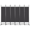 6 Panels Privacy Screen Panels Folding Room Wall Divider with Stable Foot Black