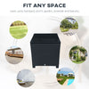 Side Table Furniture Tempered Glass Garden Patio Wicker Black