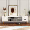 High Gloss TV Stand Cabinet Entertainment Center with 1 Door & 4 Shelve 2 Utgwhe