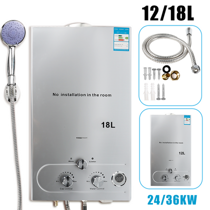12/18L Instant Gas Hot Water Heater Tankless Propane Gas Boiler LPG Water Heater