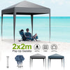 2X2m Pop-up Gazebo Marquee Canopy Outdoor Garden Wedding Tent Black/Grey/Blue
