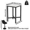 Industrial Tall Square Table Metal Dining Table Kitchen Cafe Bistro Furniture