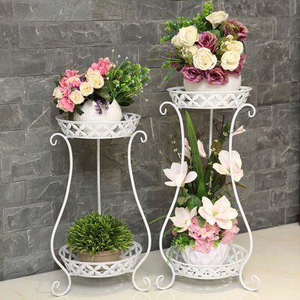 2Tier Plant Stand Metal Flower Pot Planter Holder Shelf Home Garden Display Rack