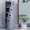 Plastic Storage Cabinet Floor Standing Round Cupboard Bedside Table Nightstand