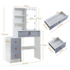 Modern Dressing Table Vanity Set with LED Mirror Cabinet Stool 4 Drawers Gift UK