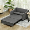 Pull Out Sofa Bed, Fabric 2 Seater Sofa Couch for Living Room, Grey