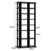 7-Tier Tall Shoe Rack Space Saving Organizer Storage Shelf Double Rows Black