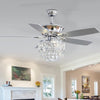 52"Crystal Ceiling Fan Chandelier LED Lights 5 Blades 3 Speed w/Remote Control