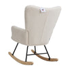 Teddy Fleece Relax Rocking Chair Modern Accent Chair with Wood Legs Living Room