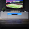 200cm High Gloss TV Stand White Cabinet Unit Doors Storage with RGB LED Cupboard
