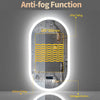 Super Bright Oval LED Bathroom Mirror Bluetooth Beauty Care Mirror Non-flicker