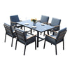 Garden Gear 6 Seat Aluminium Dining Set Patio Grey Lightweight Weatherproof