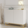 Modern Sideboard I 100cm I White I Fluted Fronts I Gold Legs I Storage Cabinet