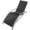 Sun Lounger Set 3 Piece Aluminium Black with Table Patio Lounge Bed