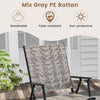 Set of 2 Patio Folding Chairs Outdoor Wicker Dining Chairs with Armrests