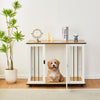 Wooden Puppy Cage Furniture Style Dog Crate End Table Pet Kennel House w/ Doors