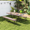 Rattan-Like HDPE Thickened Long Seat w/ Handle & Lock-Coffee