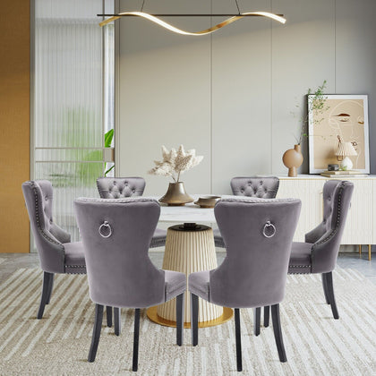 1/2/4/6 Velvet Dining Chairs Accent Seat Windsor Kitchen Dressing Room Bedroom