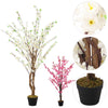 Artificial Blossom Flowers Tree Potted Plant Realistic Cherry Blossoming Decors
