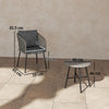 3 Piece Rattan Bistro Set with Cushions Grey