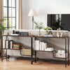 2-Tier Sofa Table Living Room Entryway Table with Storage Shelf-Coffee