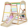 6-in-1 Indoor Jungle Gym Climbing Toy Kids Wooden Playground Climber Playset