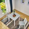 Modern 2 Seater Grey&White Solid Wood Dining Table and 2 Chairs Set Furniture