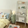 Plastic Storage Cabinet Floor Standing Round Cupboard Bedside Table Nightstand