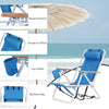 2 Pcs Folding Beach Chair 4 Position Portable Backpack Camping Chair Cup Holder