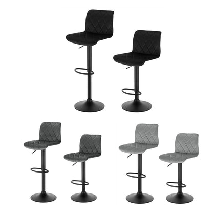2/4/6x Breakfast Bar Stools Velvet Chair Swivel Lift Adjustable Height Barstools