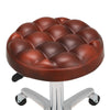 2x Retro Brown Bar Stools Leather Breakfast Kitchen Spa Chair Swivel Office Seat