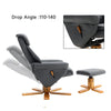 PU Leather Swivel Recliner Armchair with Footstool and Adjustable Backrest Grey