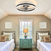LED Ceiling Fan Light Dimmable Living Room Chandelier Lamp With Remote Control