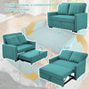 2 Seater Sofa Bed, Convertible Pull Out Sofa Bed with Adjustable Backrest, Green