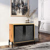 Industrial Storage Cabinet Vintage Side Doors Cupboard Retro Metal Console Table