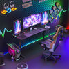X-Large RGB Gaming Desk Height Adjustable Sit Stand up Desk Business Study Table