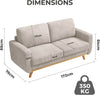 3 Seater Corduroy Sofa Modern Sofa Couch Settee Armchair Room Home Office 172cm